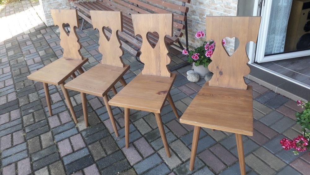 Krzesła drewniane Cepelia.