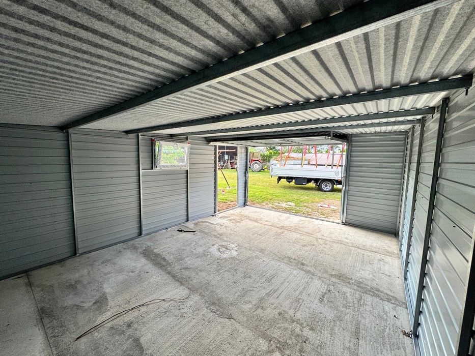 Garaż Blaszany Drewnopodobny 8x6 wnęka wiata ażury 6x6 7x6 7x7 9x6 9x7