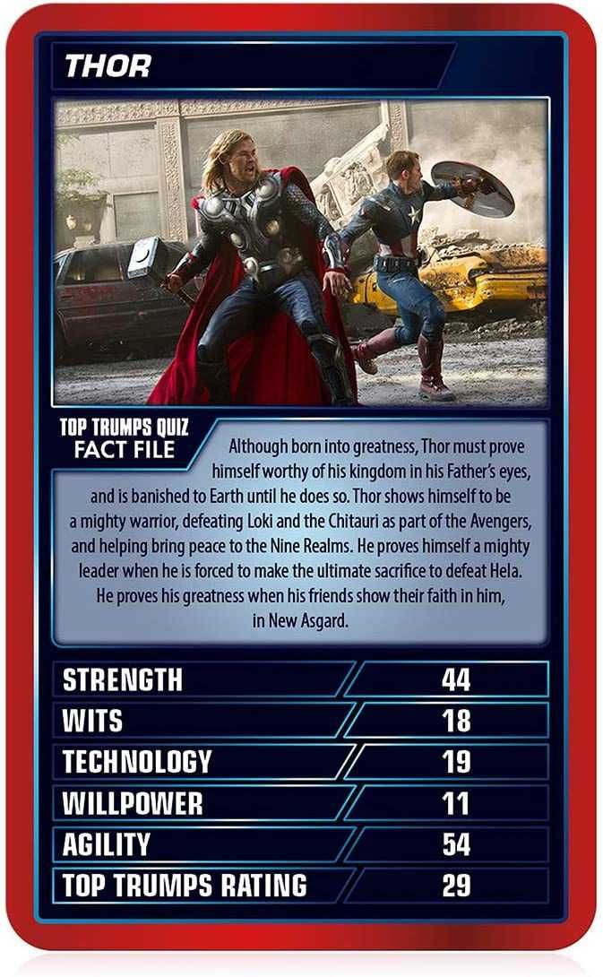 Karty MARVEL AVENGERS Cinematic UNIVERSE Top Trumps Specials Nowe