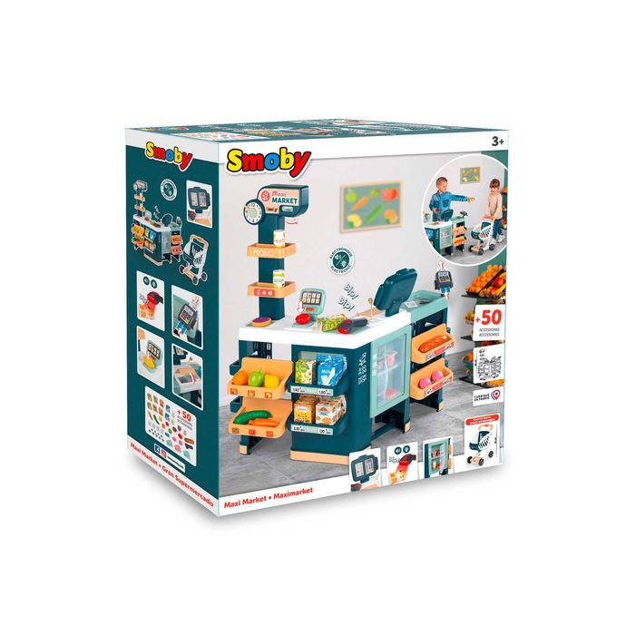 Супермаркет Smoby Максі з візком, звук, світл, 50 акс.(350242)