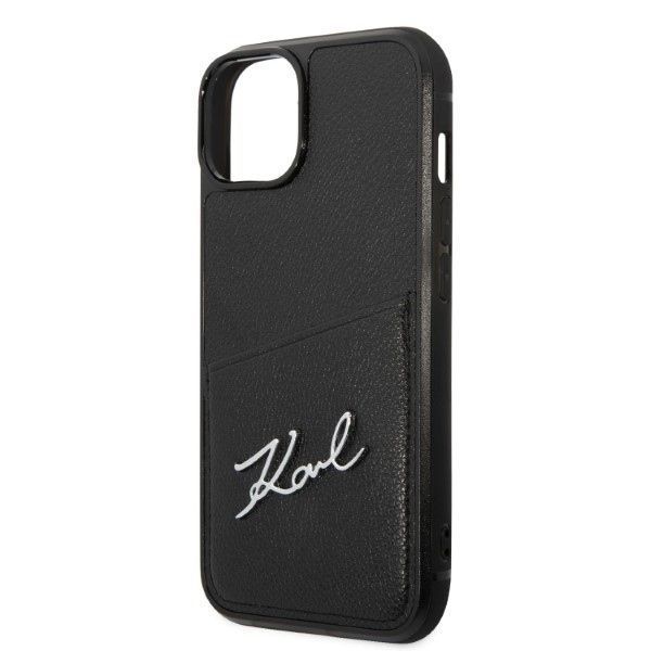 Etui Karl Lagerfeld iPhone 14/15/13 6,1", Czarny, Logo, Kieszeń