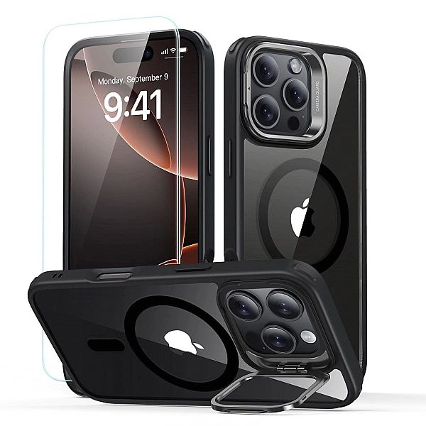 Esr Classic Hybrid Kickstand Halolock Magsafe & Tempered Glass Iphone