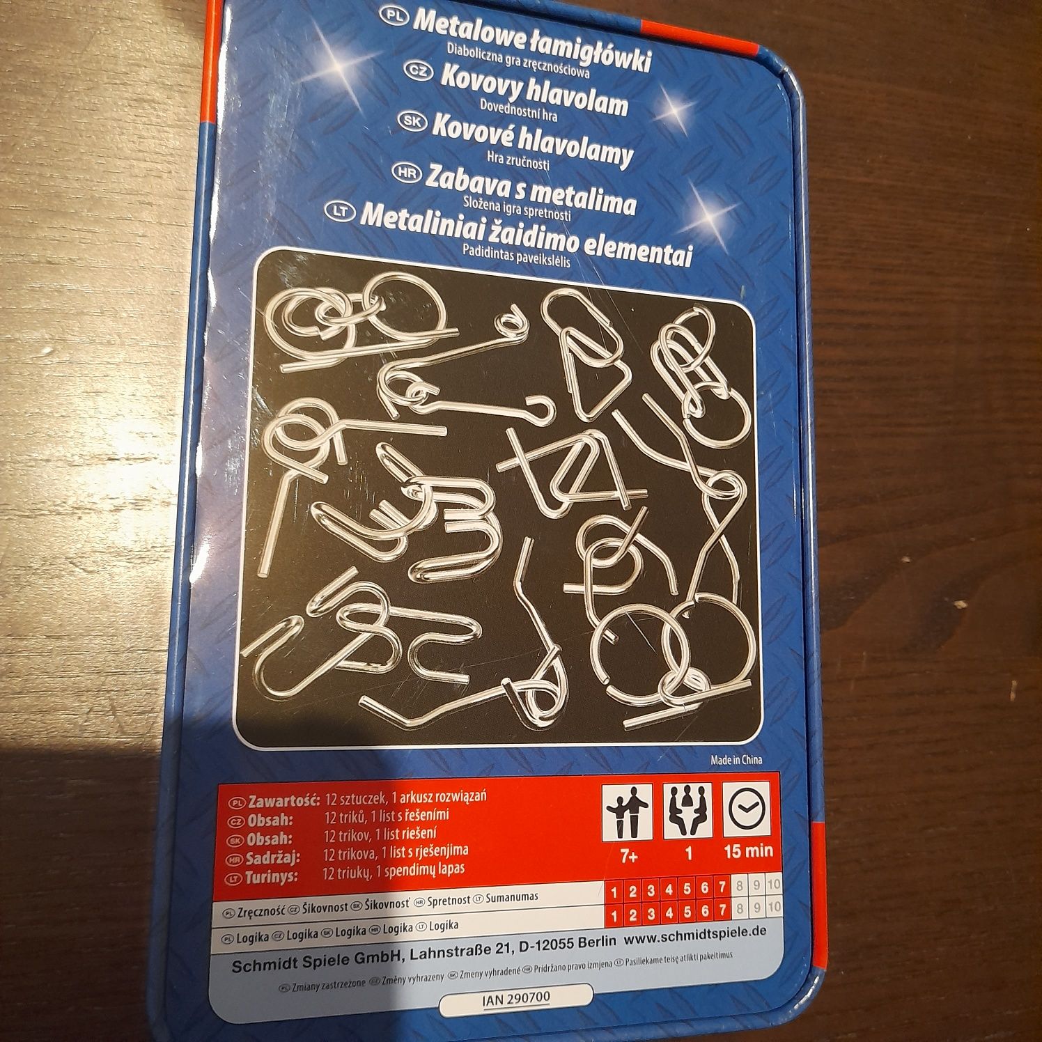 Metalowe łamigłówki Schmidt 12 sztuk nowe