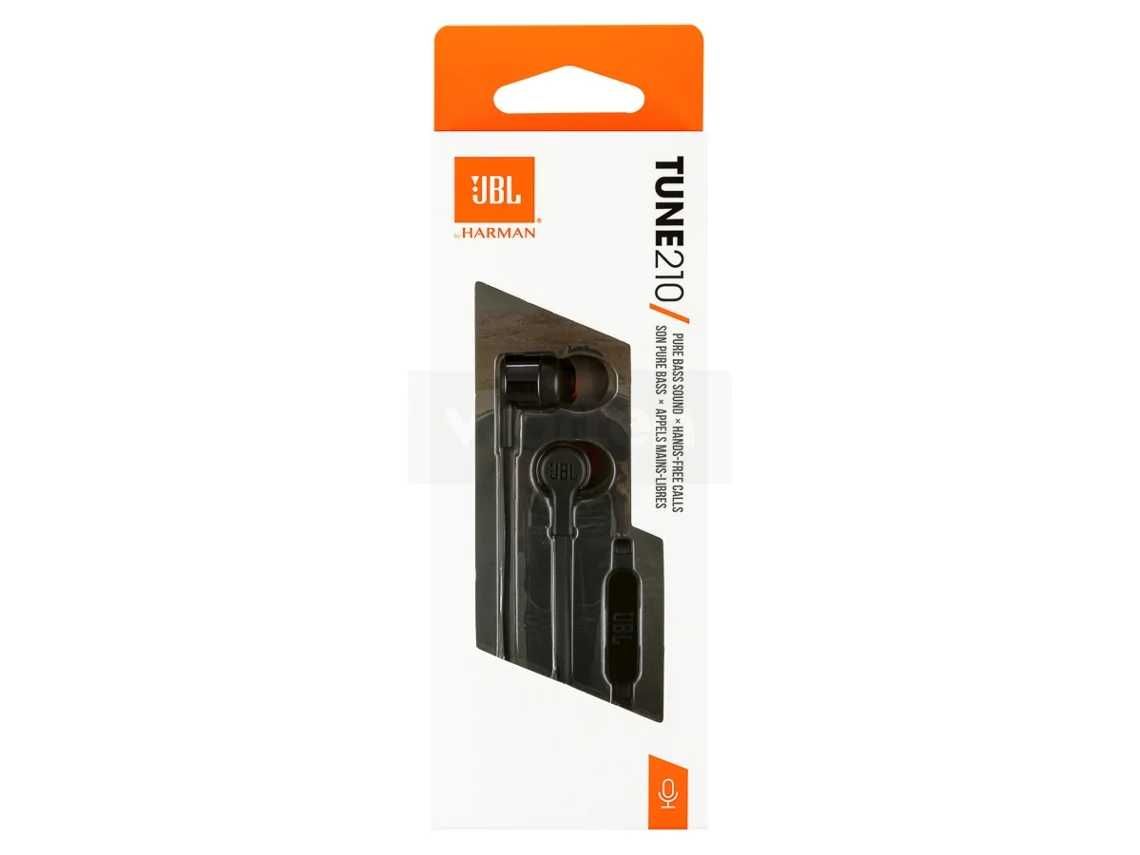 Auriculares com Fio JBL T 210 (In Ear - Microfone - Preto) NOVOS