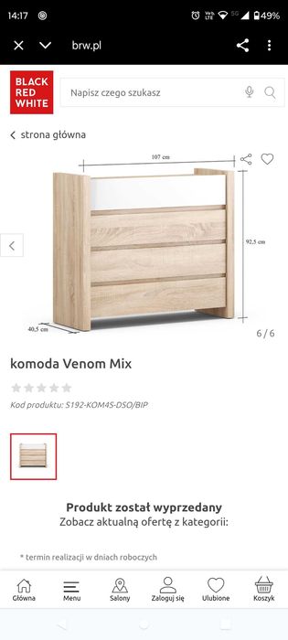 Komoda i biurko z szafką na kółkach