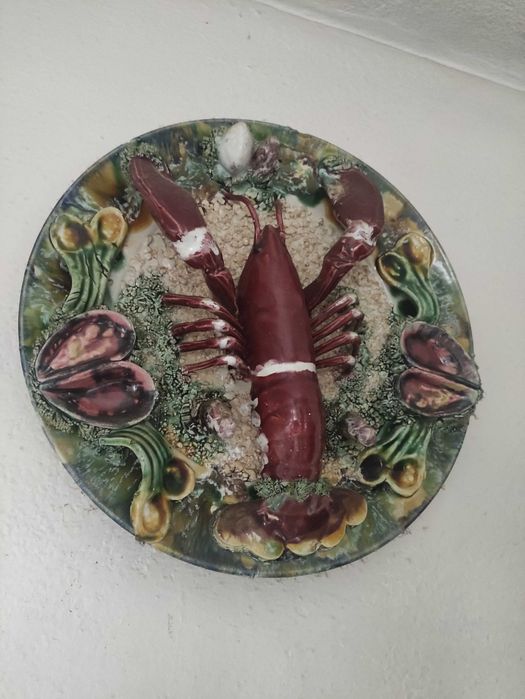 Prato decorativo lagosta antigo Vintage