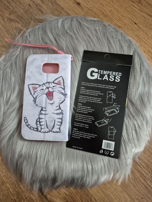 Etui case z kotem Samsung Galaxy S7 Edge + folia ochronna gratis