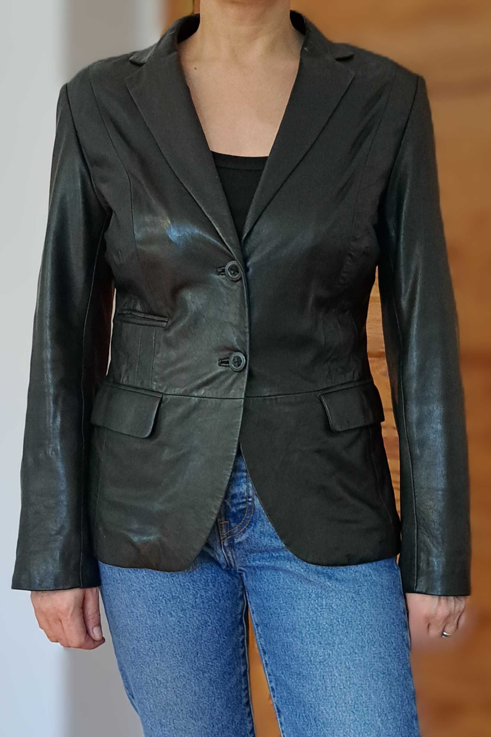 Marynarka damska skórzana vintage; Josepf Janard (Peek & Cloppenburg)