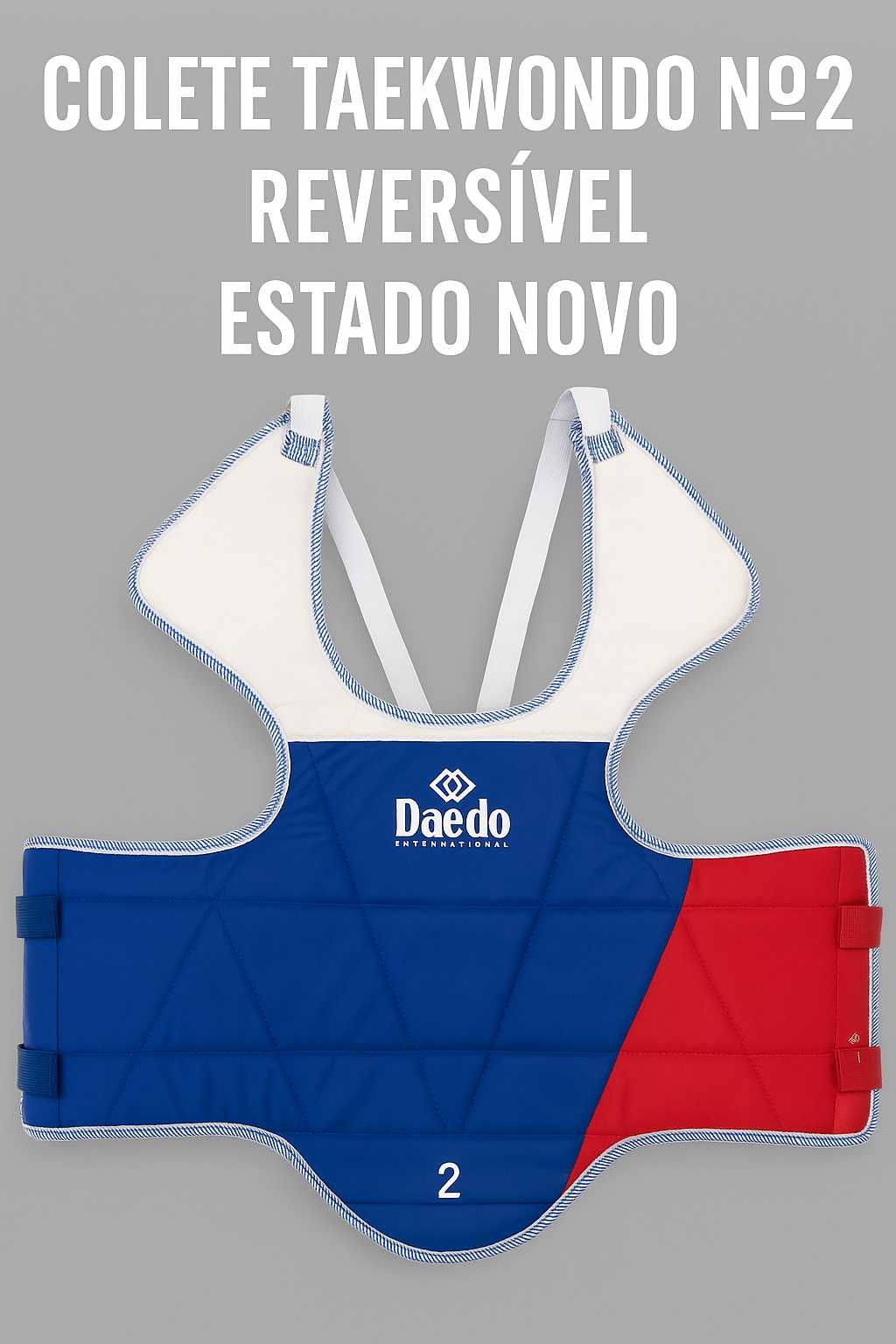 Colete de Taekwondo Daedo Nº2 | Reversível Azul/Vermelho. Estado Novo!