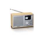 Radio Stołowe Kompaktowe Budzik Dab+ Fm Bt 5.0 Lcd Drewniana Obudowa