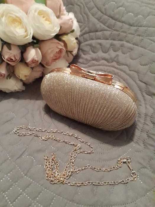 Torebka kopertówka kuferek glamour elegancka