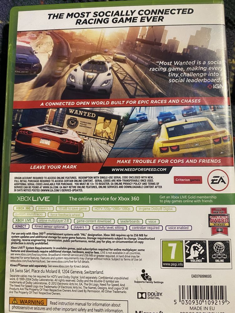 Need for speed Most wanted 2012 (Xbox 360)