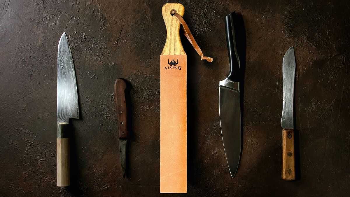 Брусок с кожей для правки ножей