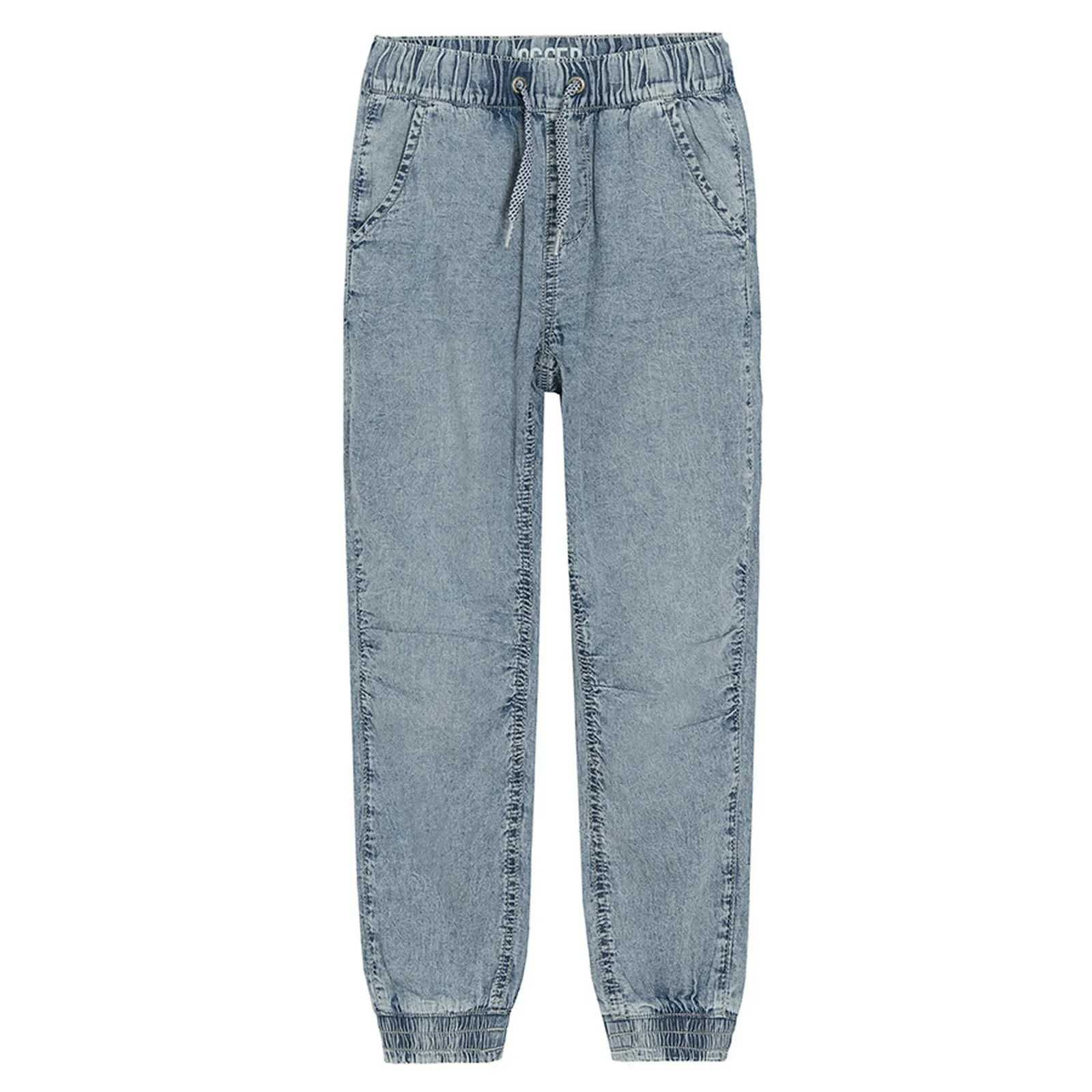 Spodnie jeansowe chłopięce ze SMYKA Cool Club jogger, denim 122 cm.