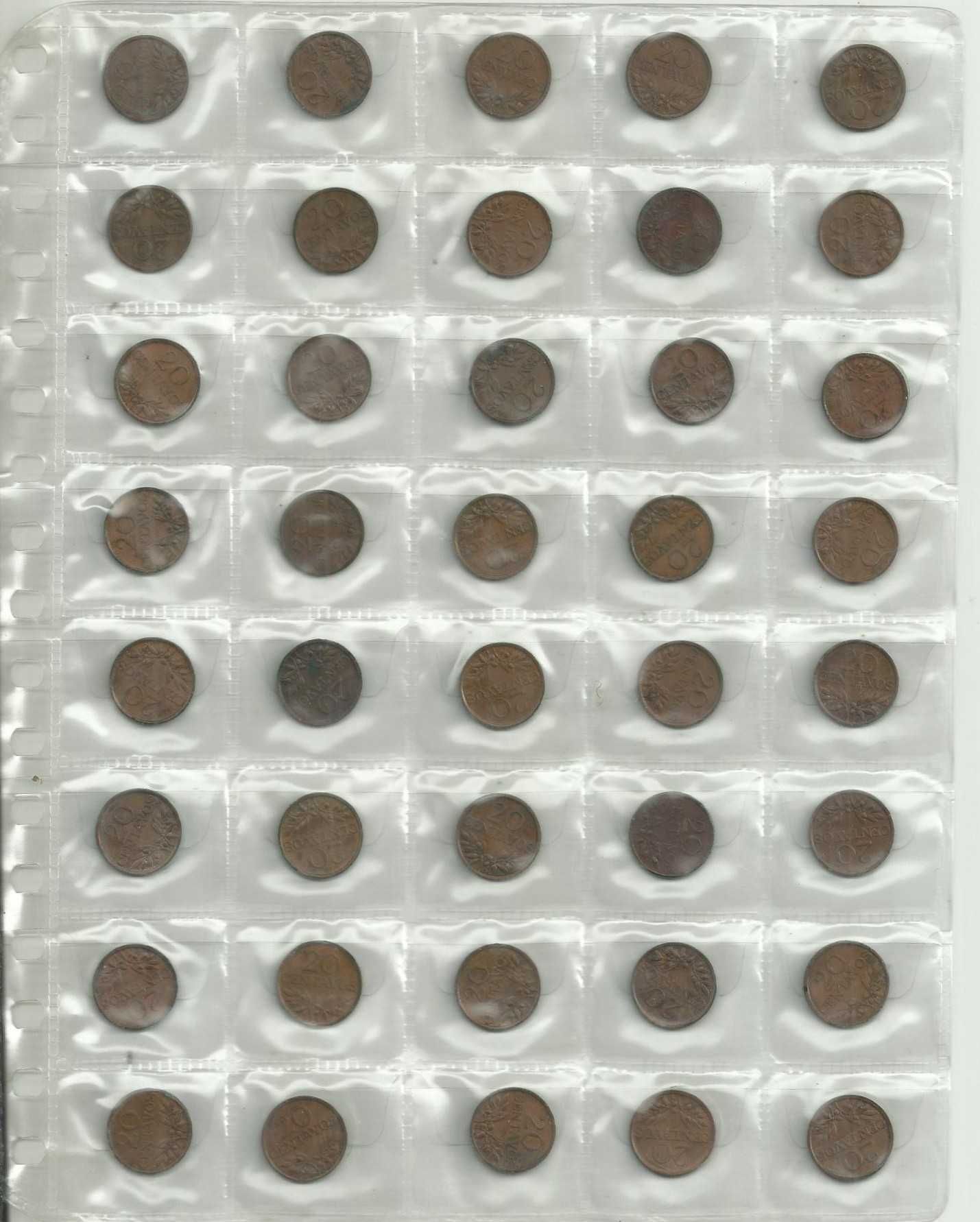Lote com 128 moedas antigas de 10, 20, 50 centavos e 1 escudo
