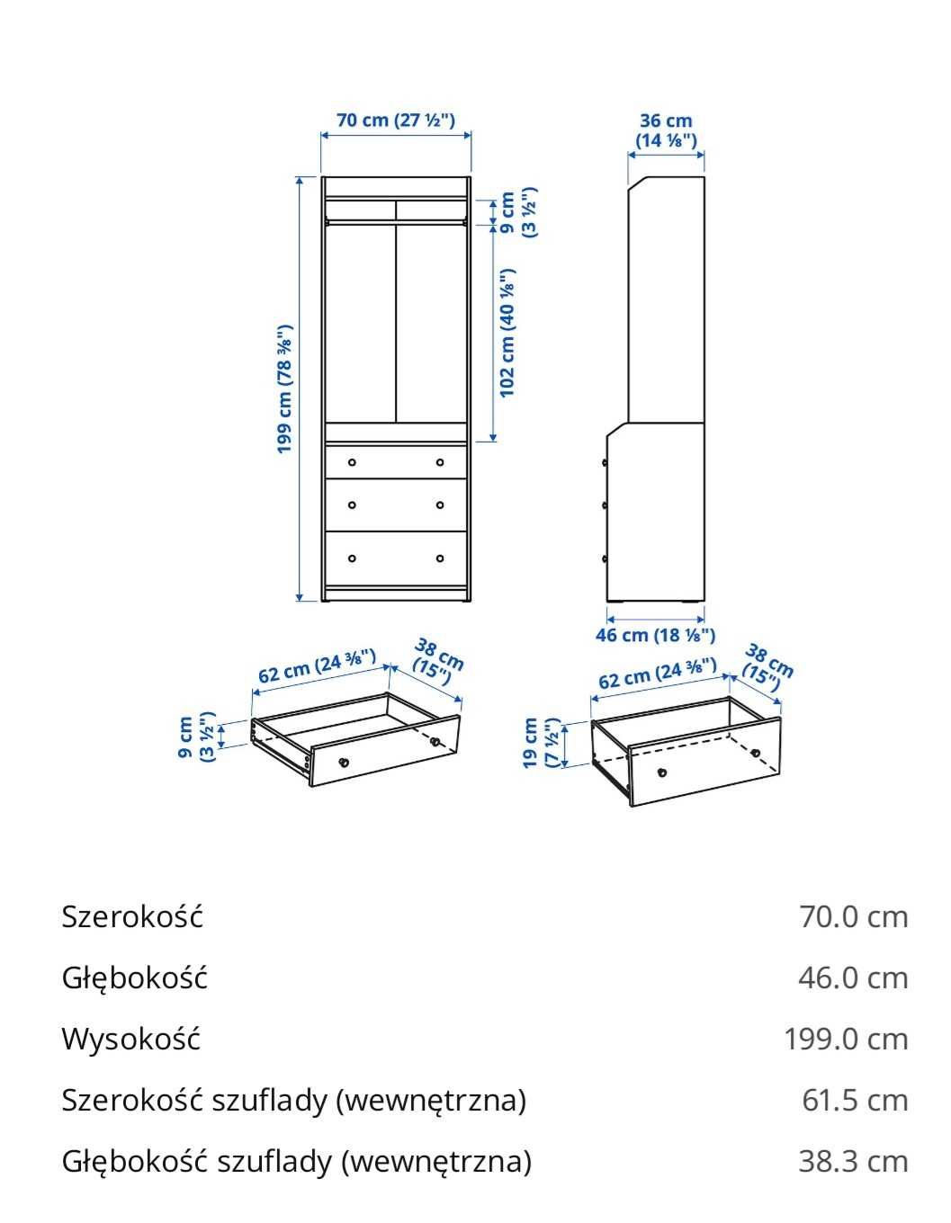 Szafa z szufladami
