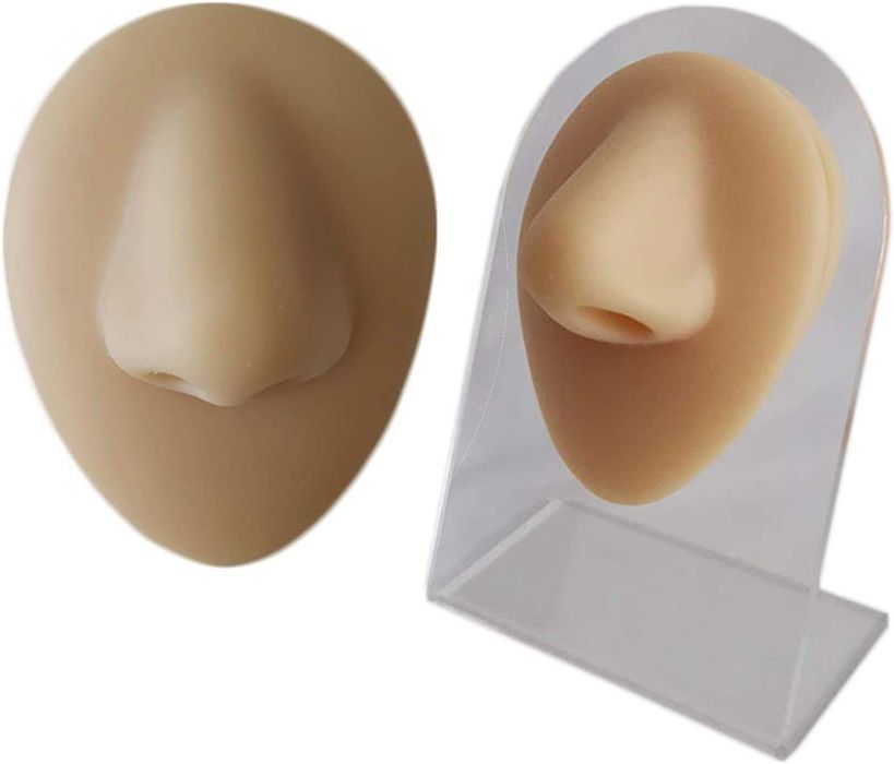 Model nosa 3D z silikonu do nauki, piercingu i akupunktury