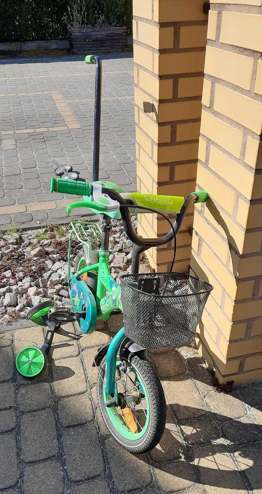 Rowerek Dino 12 cali zielony dinozaury