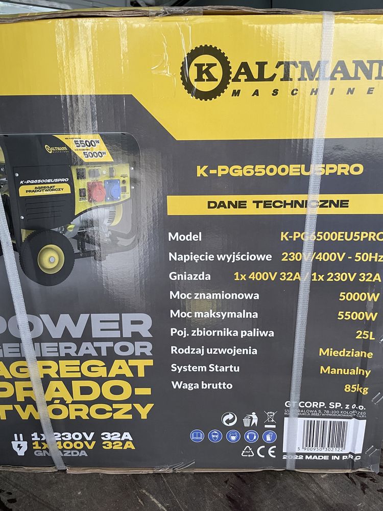 Генератор kaltmann 5.5 кВт 32 А