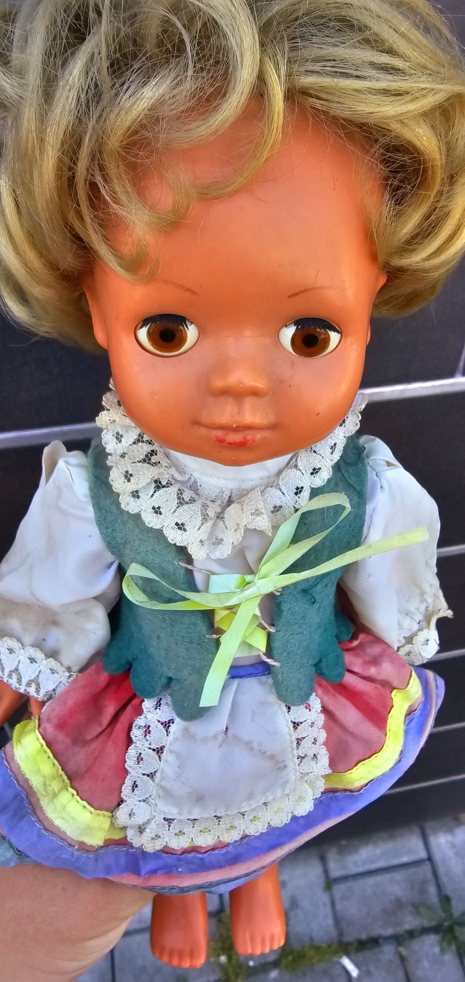 Stara lalka Łowiczanka, PEW Miś Siedlce - Vintage Prl
