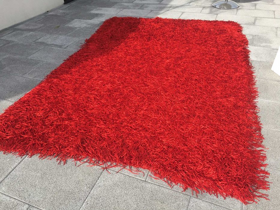 Carpete vermelha pelo longo 300x200cm