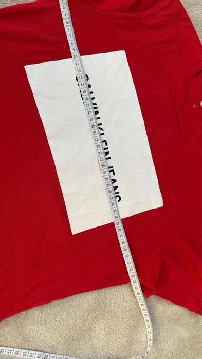 Calvin Klein jeans koszulka T-shirt red czerwona S