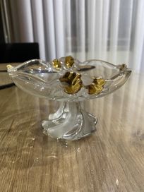 Patera szklana ze złoceniami