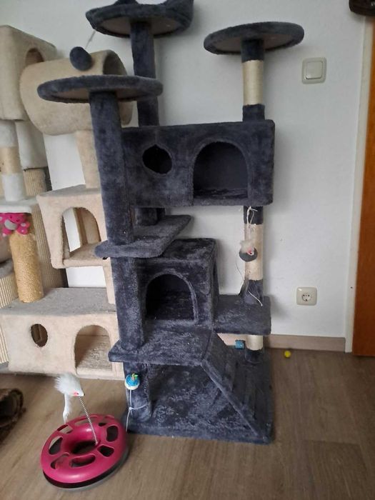 Drapak dla Kota Wielopoziomowy, Stabilny i Komfortowy Ciemnoszary NOWY