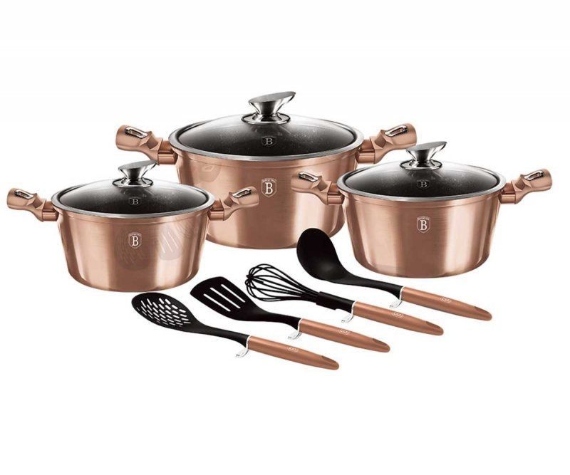 zestaw garnków granitowych berlinger haus rose gold bh-6151