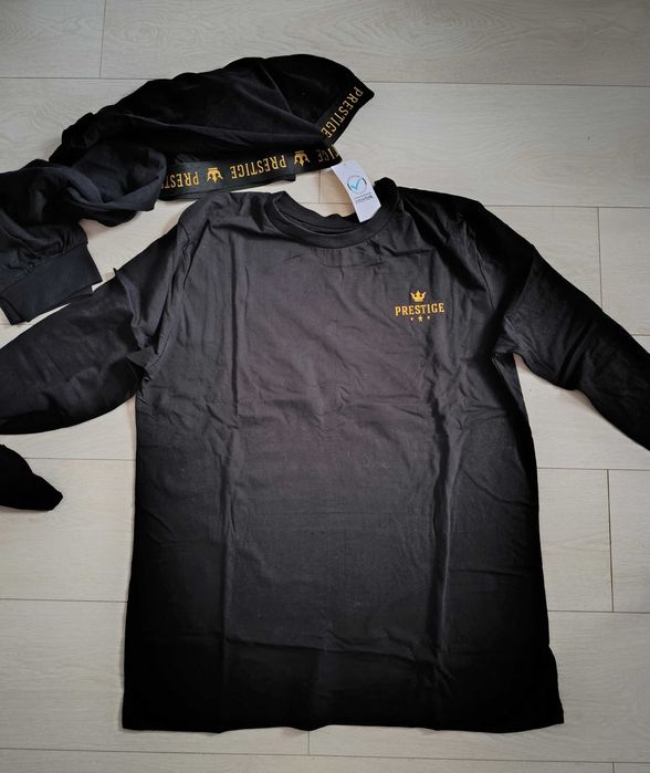 Nowa świetna czarna męska piżama bawełniana XL