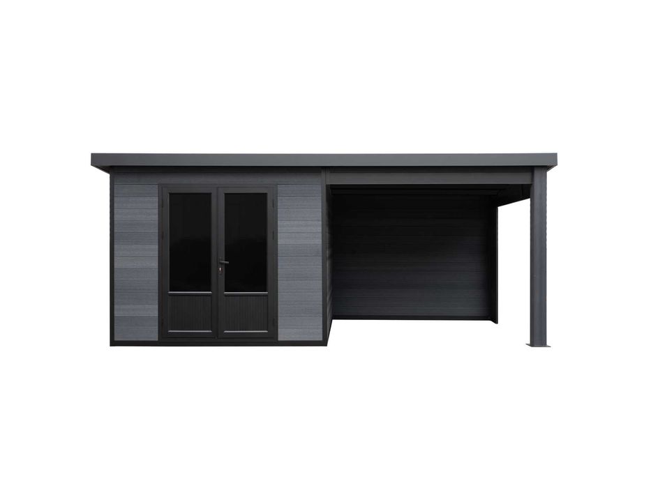 Domek ogrodowy kompozytowo-aluminiowy z pergolą