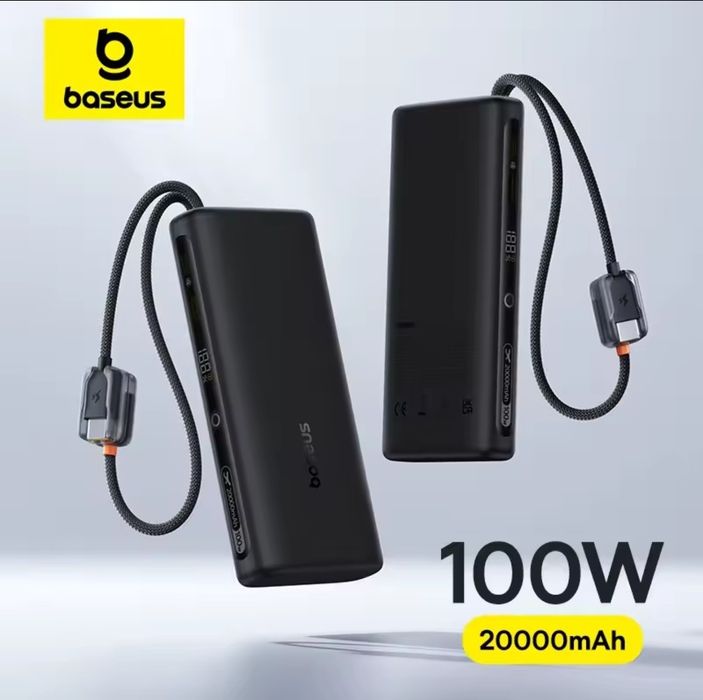 Baseus PowerBank 20000 мАг 100вт
Вт, подвійний кабель USB-C, швидка за