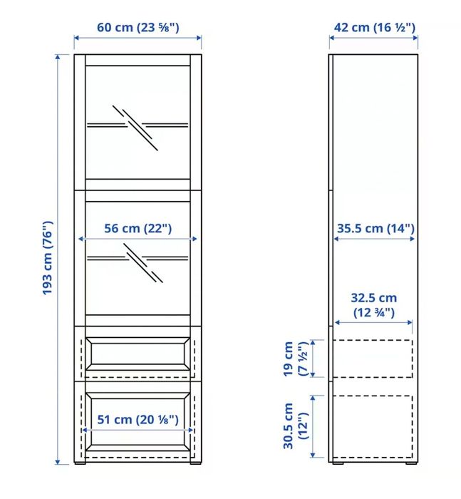 Regał/szklane drzwi, biały Lappviken/jasny szarobeżowy szkło bezbarwne