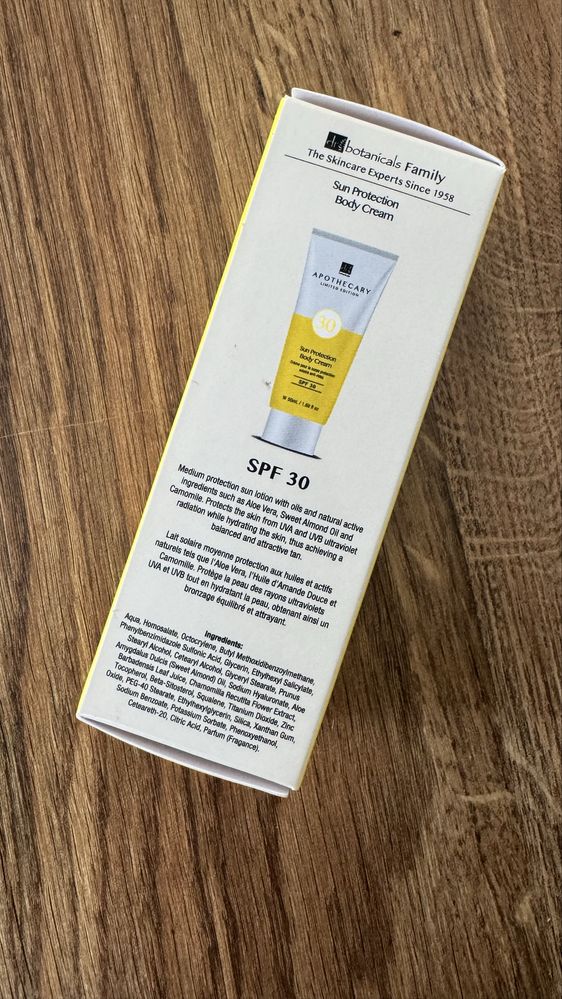 Dr Botanicals SPF 30 Sun Protection Body Cream