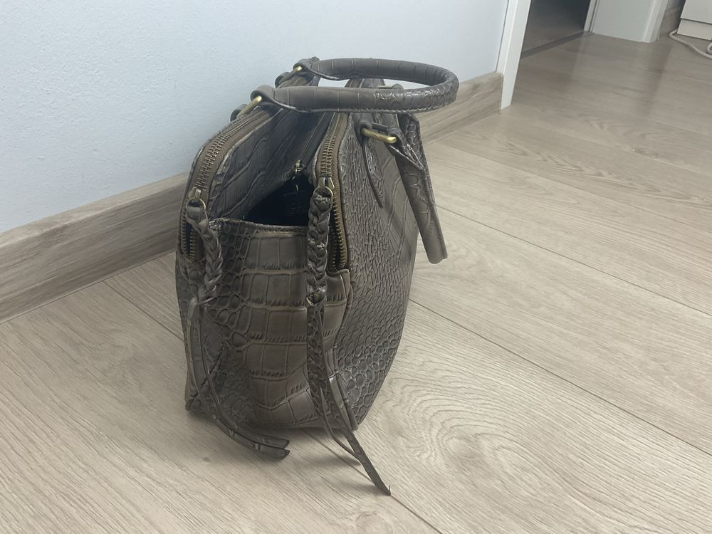 Monnari nowa torebka damska miękka pojemna do ręki brązowa elegancka