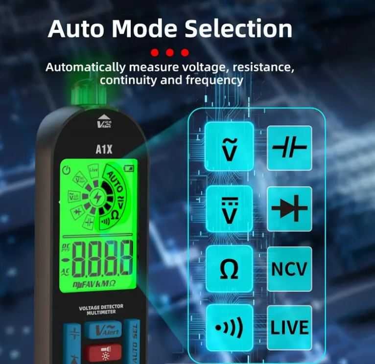 Inteligentny multimetr cyfrowy A1X Tester Woltomierz z detektorem