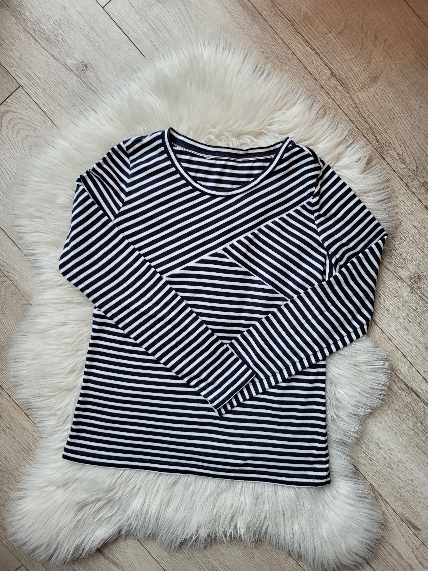 Bluzka w paski biała granatowa basic styl COS Massimo Dutti rozmiar M