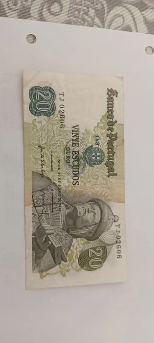 Nota da República portuguesa 20 escudos
