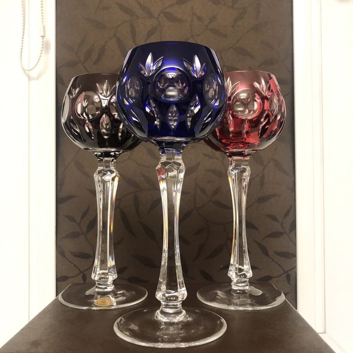 Цветной хрусталь Nachtmann (ГДР, Дрезден) — набор из 6 предметов