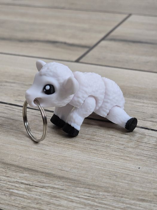 Biała Owieczka - Brelok do Kluczy 3D - Brelok Druk3d fidget Keychain