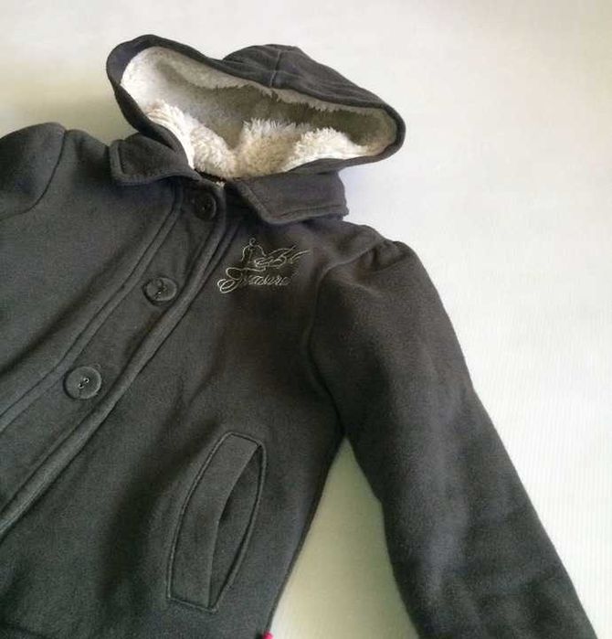 Bluza kurtka ocieplana z kożuszkiem r.104 bawełna