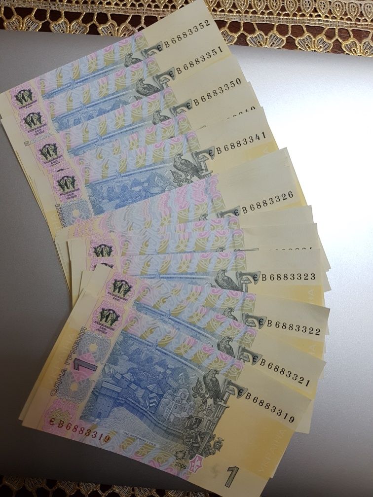 Банкноты Украина 2006. 1 гривна 2006 года