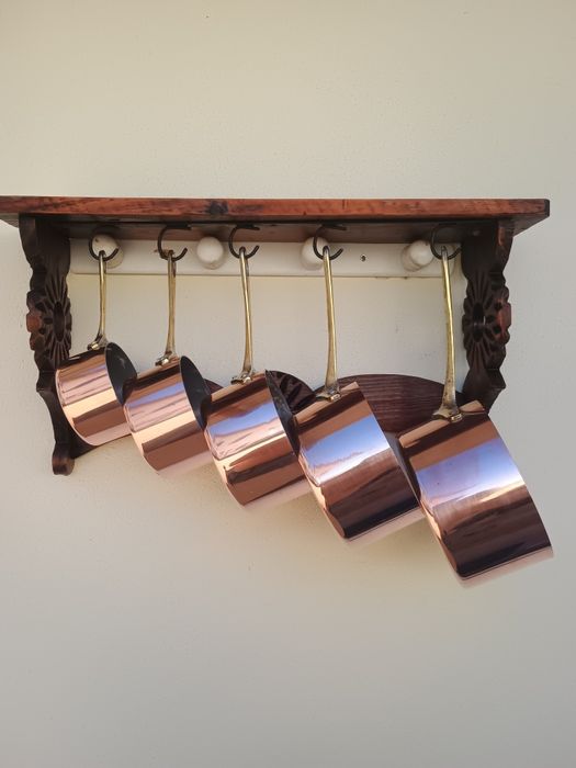 Komplet garnków miedzianych 5 sztuk