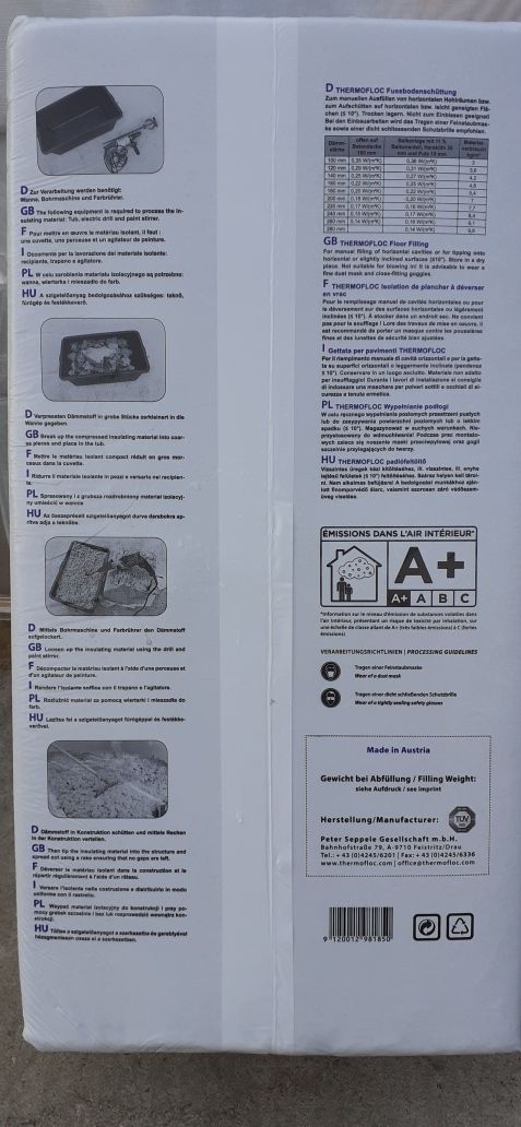 Izolacja cieplna - celuloza do ręcznego docieplania