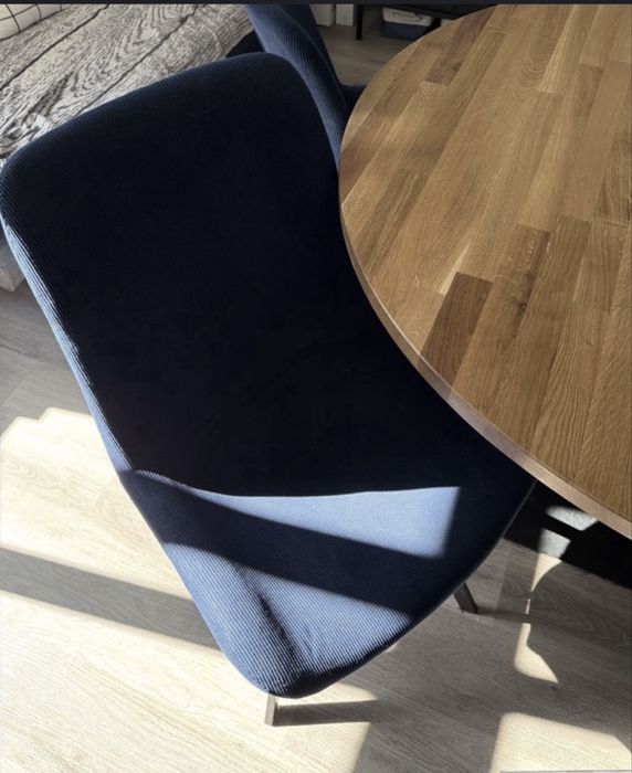 Stół dąb metal 5 krzesel