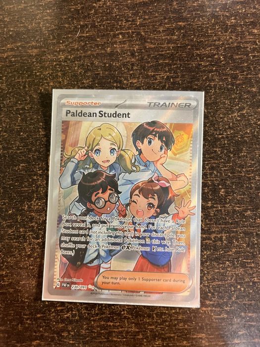 Karty pokemon oryginalne starsze trainer supporter Paldean Student