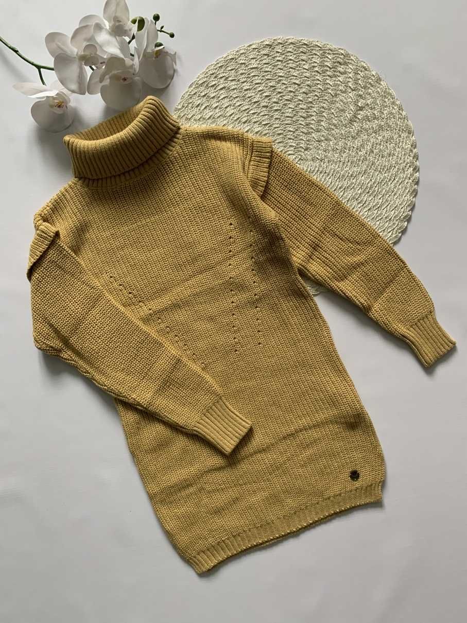 Musztardowy sweter 122/128 POMPdeLUX