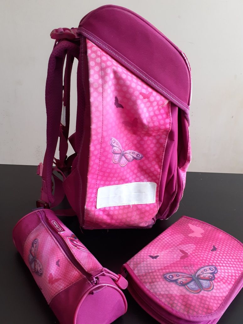 Tornister plecak Herlitz Flexi Pink Butterfly + 2 piórniki