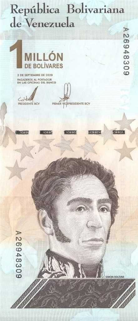 Banknot 1 milion bolivares 2020 seria A RZADKI UNC!!!