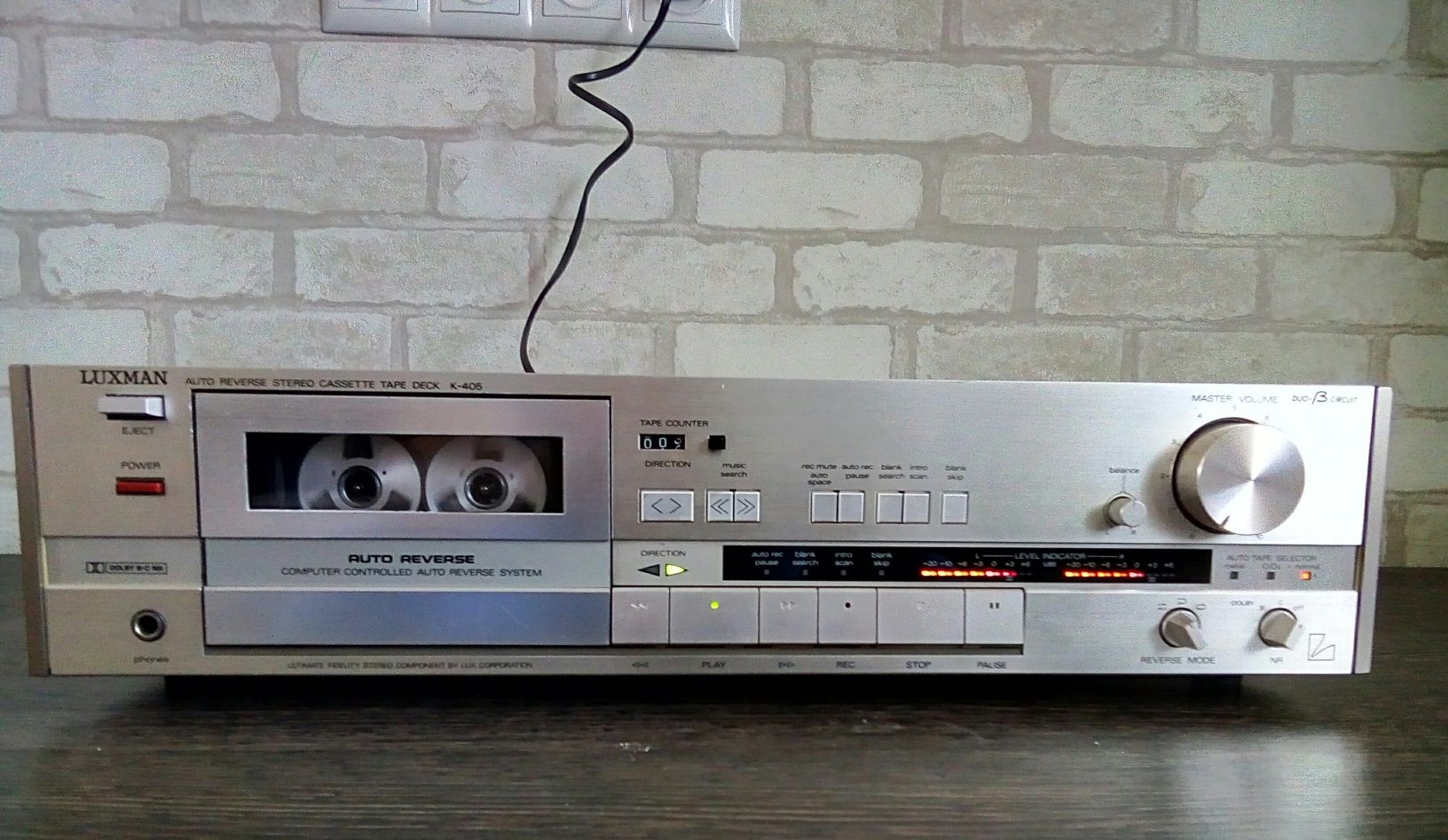 Luxman K-405 Auto Reverse Stereo Cassette Tape Deck 1985-88
